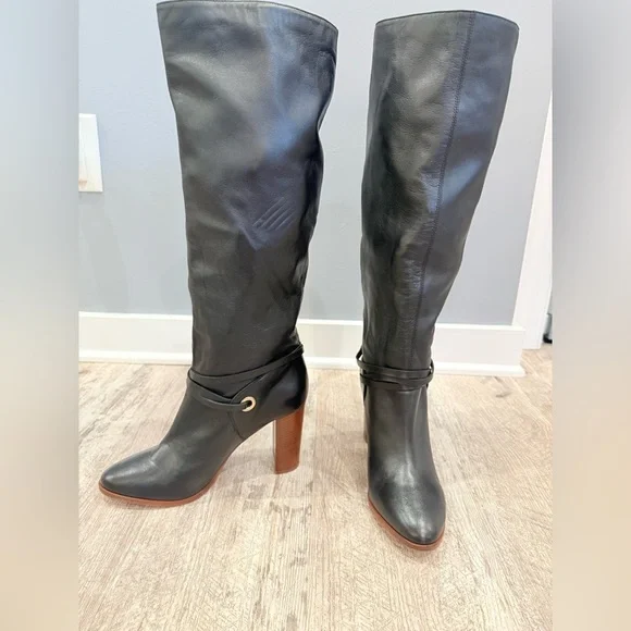 LK Bennett Black Leather Heeled Boots NEW - Picture 8 of 16